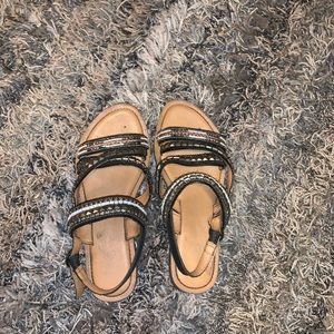 black beaded sandals